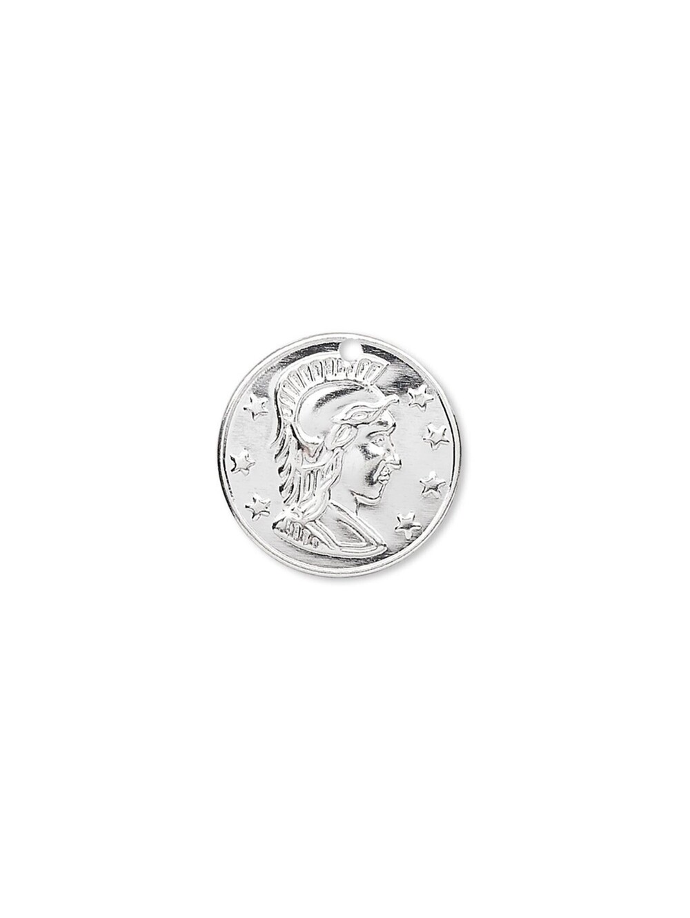 Silver Plated Replica Roman Coins Drops Charms Pendants Stamped Metal 10 pcs